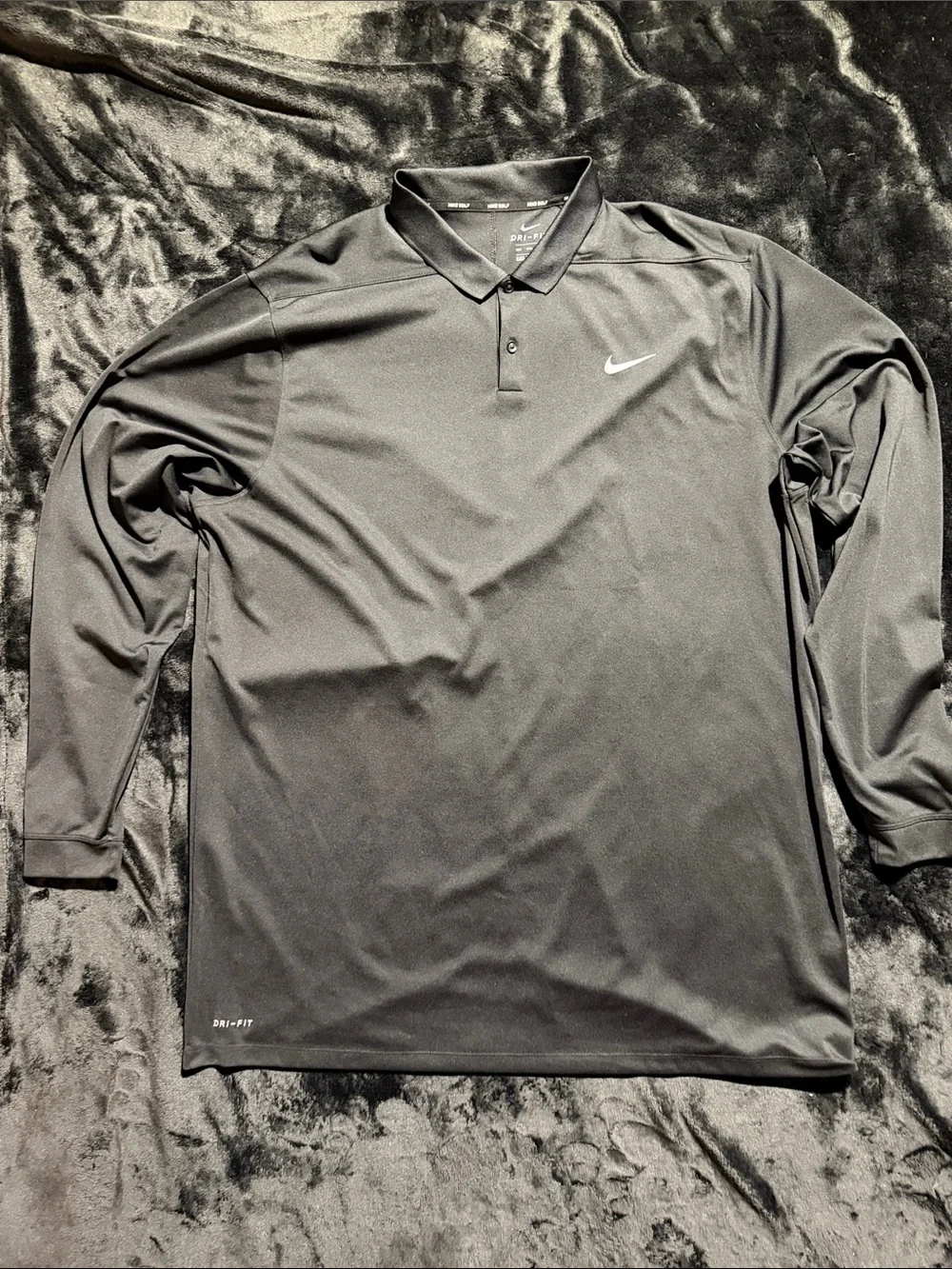 Nike Black Long-Sleeve Dri-FIT Polo